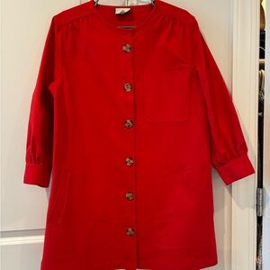 Women's Red Button-Up Jacket
